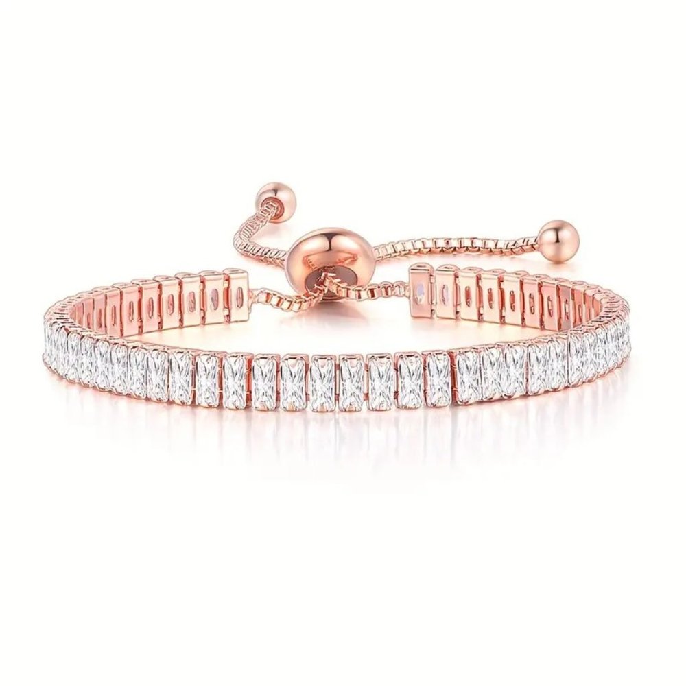 NWT 18k Rose Gold & Zircon Tennis Bracelet